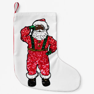 Petite Chaussette De Noël parties scintillant noir santa claus xmas stockage