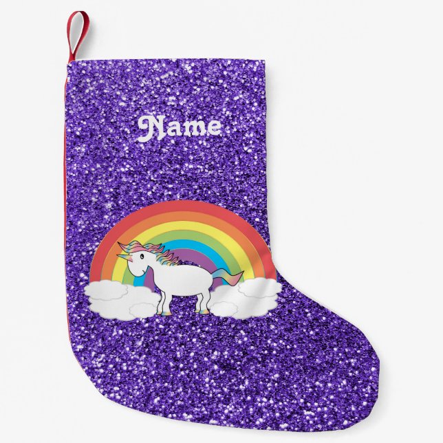 Petite Chaussette De Noël Parties scintillantes pourpres personnalisées de (Devant)