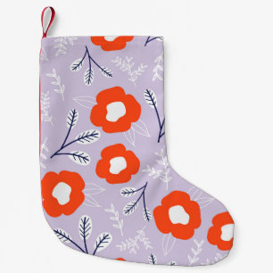 Petite Chaussette De Noël Pastel Botanique Rose : Motif Floral