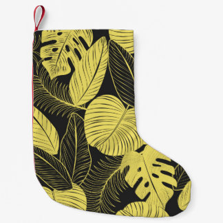 Petite Chaussette De Noël Patte Tropicale Noir Jaune Deux Tons