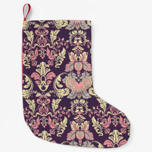 Petite Chaussette De Noël Patten vintage fleuri sans couture. Guerre baroque