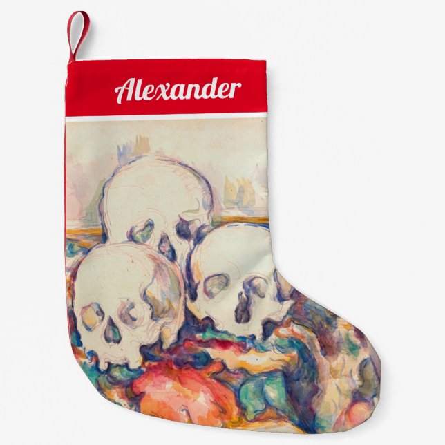 Petite Chaussette De Noël Paul Cezanne - Aquarelle à trois crânes (Devant)