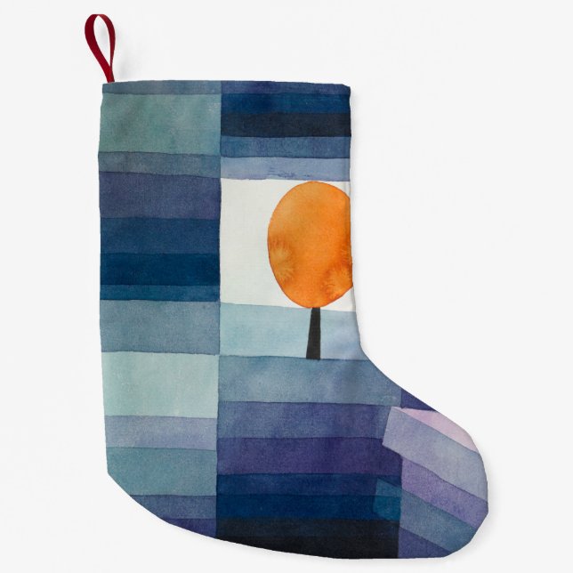 Petite Chaussette De Noël Paul Klee Abstrait Tree Blue Peinture (Devant)