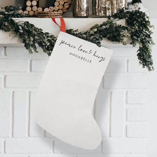 Petite Chaussette De Noël Peace Love and Hug Minimum Christmas Dove Gray