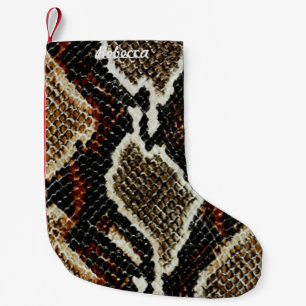 Petite Chaussette De Noël peau de serpent à poster de animal rouge brun