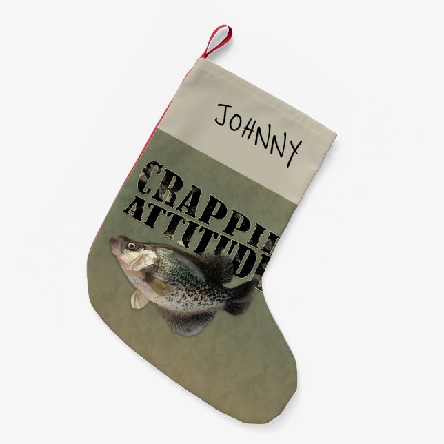 Petite Chaussette De Noël Pêche à l'attitude de la rappie (Devant (Accrochage))
