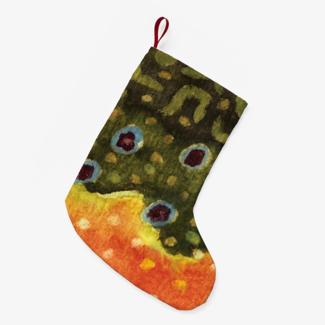 Petite Chaussette De Noël Pêche de mouche de truite de ruisseau (Devant (Accrochage))