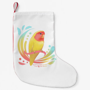 Petite Chaussette De Noël Pêche face Lutino Lovebird