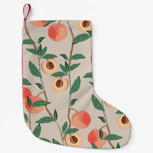 Petite Chaussette De Noël Pêcher les branches d'arbres avec des feuilles et