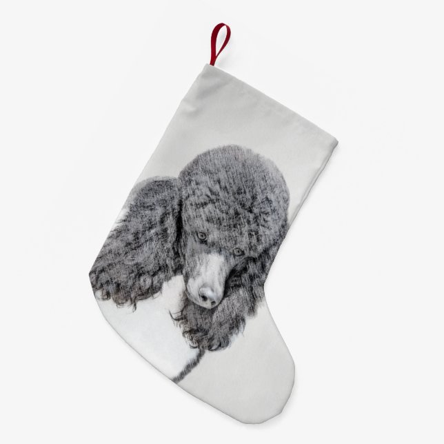 Petite Chaussette De Noël Peinture à paille noire standard - Art du chien (Devant (Accrochage))