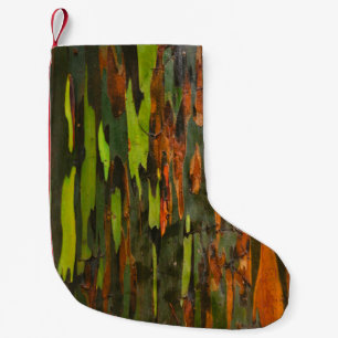 Petite Chaussette De Noël Peinture abstraite verte, orange et noire