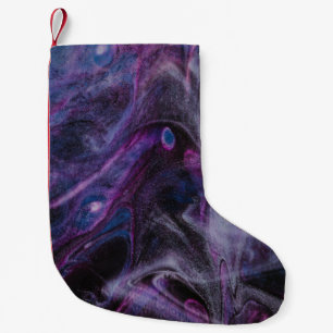 Petite Chaussette De Noël Peinture abstraite violette et rose