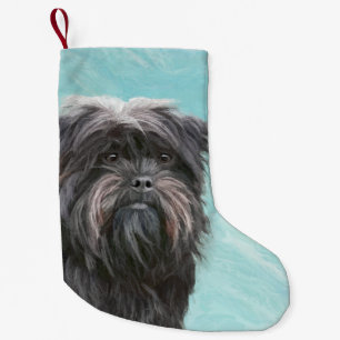 Petite Chaussette De Noël Peinture Affenpinscher - Joli art original chien