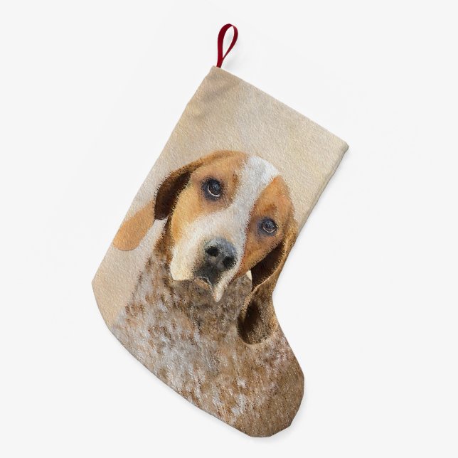 Petite Chaussette De Noël Peinture américaine anglaise sur pilon - Chien Art (Devant (Accrochage))