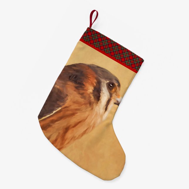 Petite Chaussette De Noël Peinture américaine Kestrel - Art original pour oi (Devant (Accrochage))