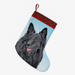 Petite Chaussette De Noël Peinture belge Sheepdog - Cute Original Chien Art