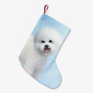 Petite Chaussette De Noël Peinture de Bichon Frise - Cute Original Dog Art