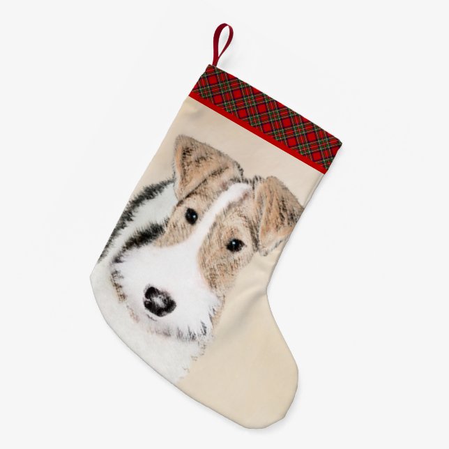 Petite Chaussette De Noël Peinture de renard de fil Terrier - Cute Original  (Devant (Accrochage))