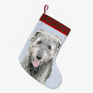 Petite Chaussette De Noël Peinture de Wolfhound irlandais - Joli art origina