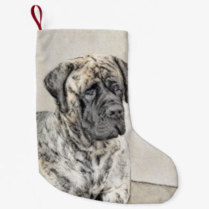 Petite Chaussette De Noël Peinture mastiff anglaise (Brindle) - Dog Art