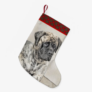 Petite Chaussette De Noël Peinture mastiff anglaise (Brindle) - Dog Art