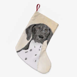 Petite Chaussette De Noël Peinture pointeur germanique - Art original