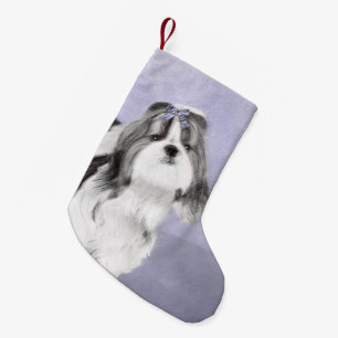 Petite Chaussette De Noël Peinture Shih Tzu - Cute Original Chien Art