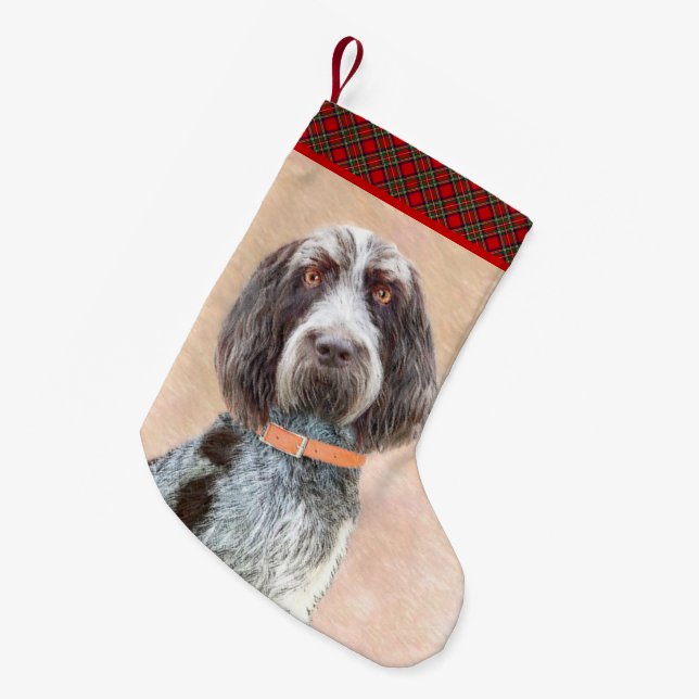Petite Chaussette De Noël Peinture Spinone Italiano - Belle Art Original Chi (Devant (Accrochage))