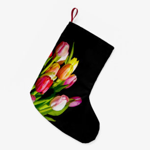 Petite Chaussette De Noël Peinture tulipe - Art floral original