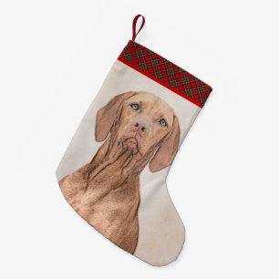 Petite Chaussette De Noël Peinture Vizsla - Joli art original chien