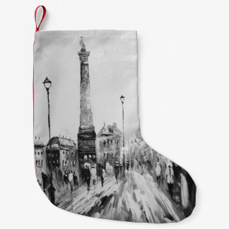 Petite Chaussette De Noël Peintures artistiques en noir et blanc.