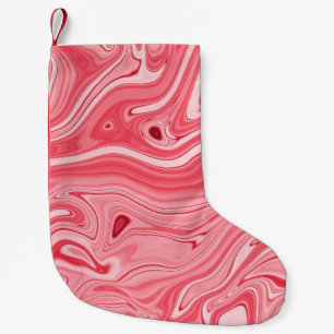 Petite Chaussette De Noël Peintures colorées de marbre, rose rose marbre rou