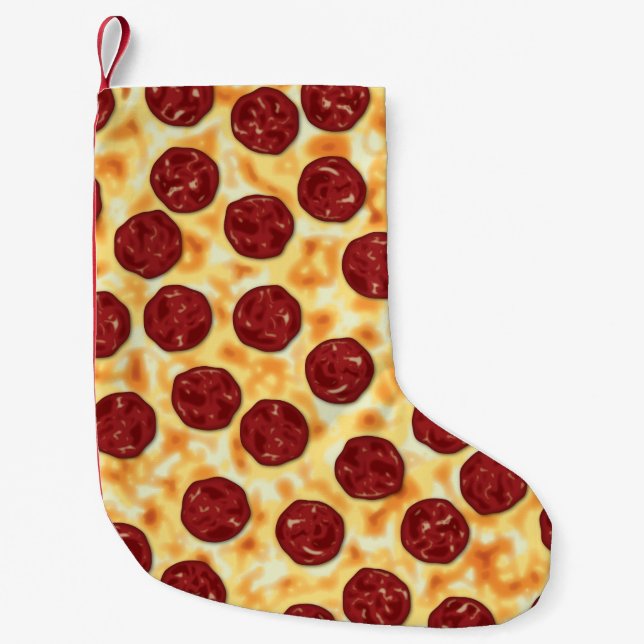 Petite Chaussette De Noël Pepperoni Pizza Motif (Devant)