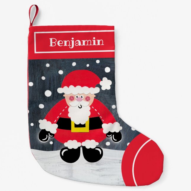 Petite Chaussette De Noël Père mignon personnalisé Noël Père Noël Père Noël (Devant)