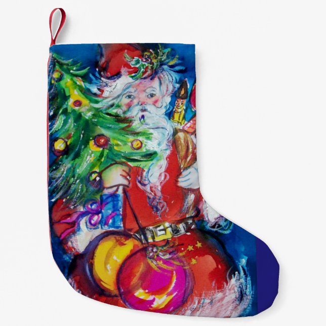 PETITE CHAUSSETTE DE NOËL PÈRE NOËL AVEC ARBRE DE NOËL ET CADEAUX (Devant)