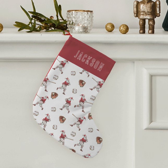 Petite Chaussette De Noël Père Noël baseball personnalisé (Créateur téléchargé)