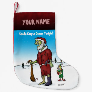 Petite Chaussette De Noël Père Noël Corpse Drôle personnalisé Zombie Caricat
