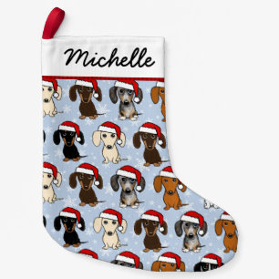 Petite Chaussette De Noël Père Noël Dachshunds mignon Chiens Wiener Noël