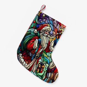 Petite Chaussette De Noël Père Noël et Reindeerts en Verre de Majestic