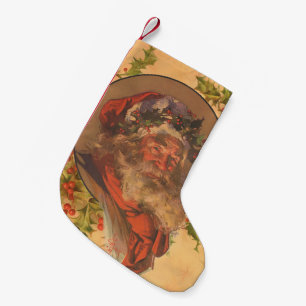 Petite Chaussette De Noël Père Noël Leyendecker Antique Victorien