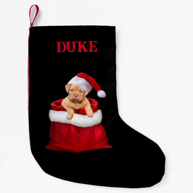 Petite Chaussette De Noël Père Noël Puppy Christmas Stocking (Devant)
