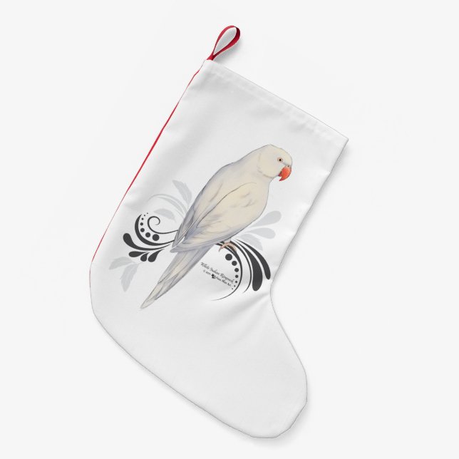 Petite Chaussette De Noël Perroquet blanc de Ringneck d'Indien (Devant (Accrochage))