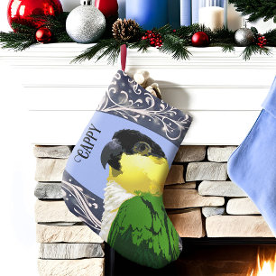 Petite Chaussette De Noël Perroquet caïque noir Animaux de compagnie Oiseau 