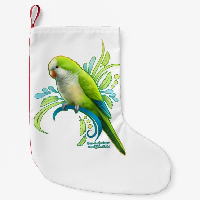 Petite Chaussette De Noël Perroquet de Green Quaker (Devant)
