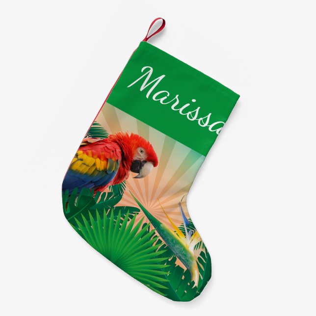 Petite Chaussette De Noël Perroquet de Noël Festif personnalisé (Devant (Accrochage))