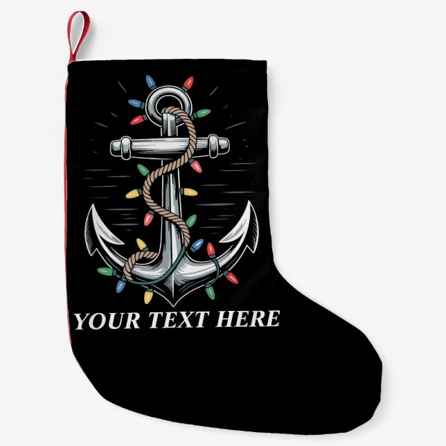 Petite Chaussette De Noël Personalized Christmas Lights Boating Sailing  (Devant)