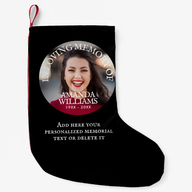Petite Chaussette De Noël Personalized Photo Memorial (Devant)