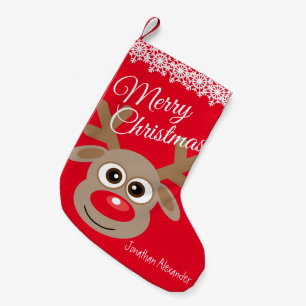 Petite Chaussette De Noël Personnage de renne de dessin animé de Noël nommé