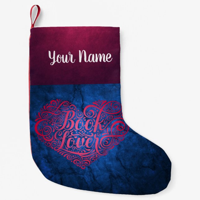 Petite Chaussette De Noël Personnalisé Book Lover (Devant)