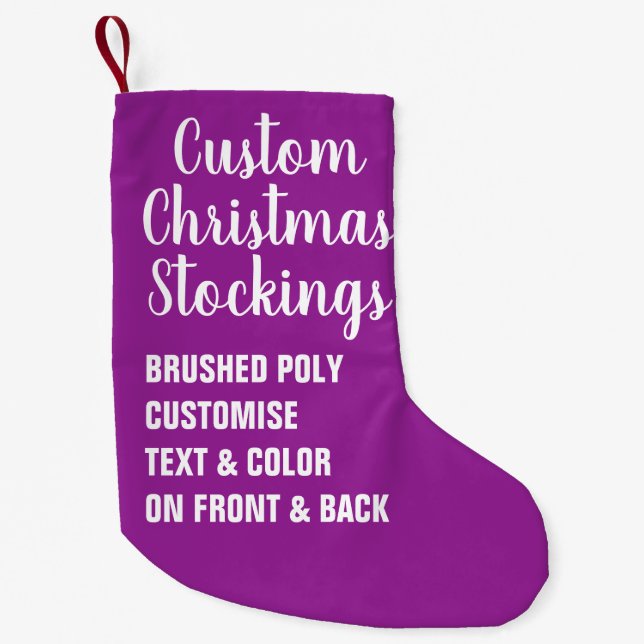 Petite Chaussette De Noël Personnalisé Noël Stocker BRUSH POLY (Devant)